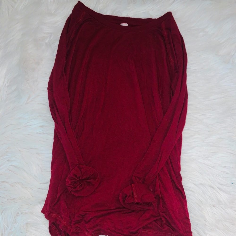Dark Red Long Sleeve Tee